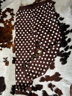 Polka Dot Jogger Sweatpants- Brown & White